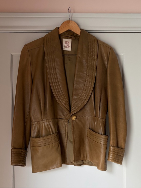 Loewe Jackets & Blazers - Loewe Brown Leather Shawl-Collar Blazer